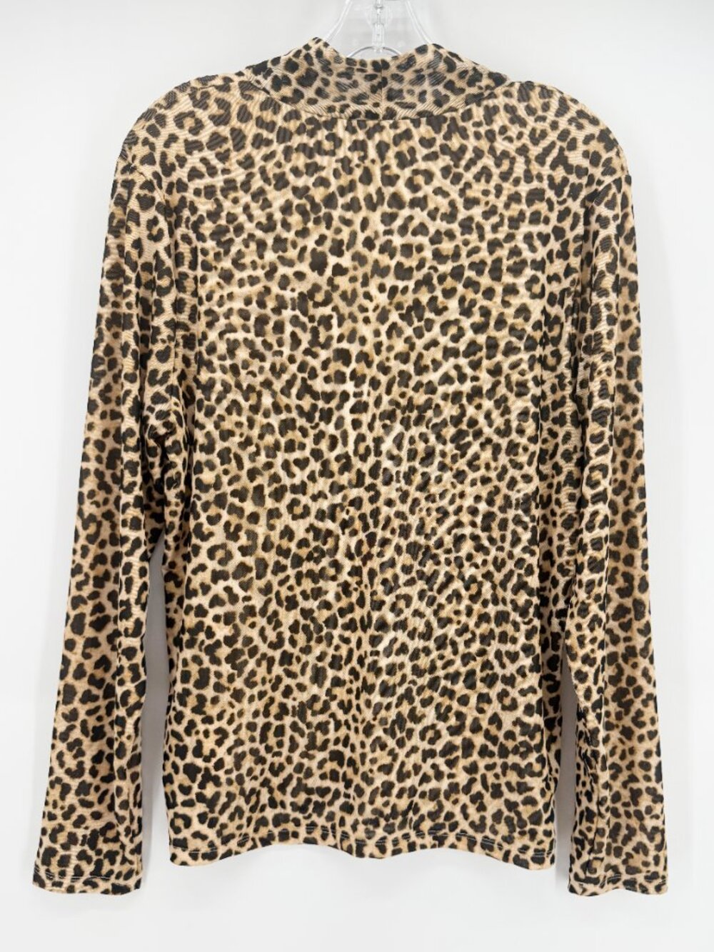 A New Day Animal Leopard Print Mock Neck LSV Mesh Top XL - Picture 5 of 13